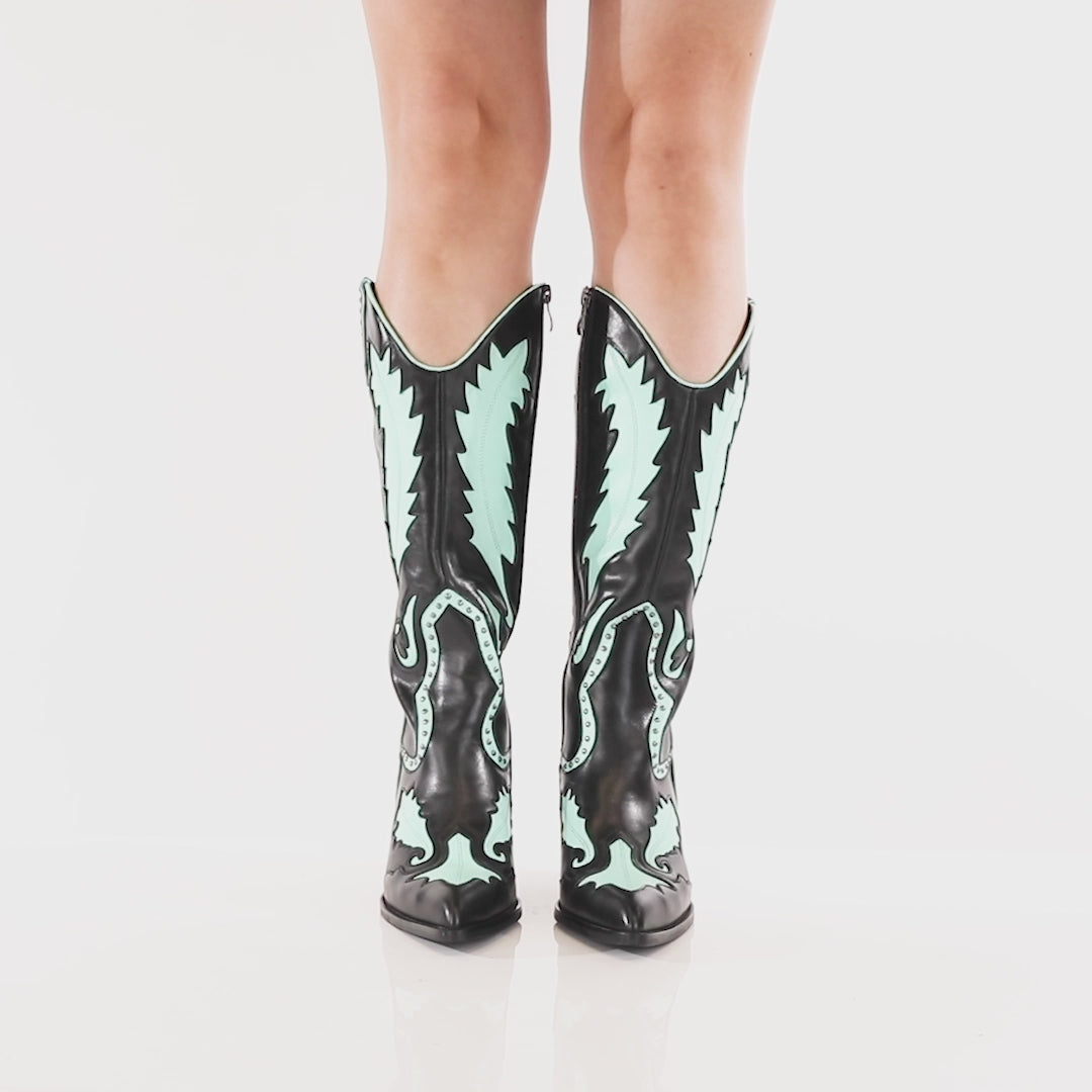 Premium Azura Sashika: Tall Western Boots – Spring Step Shoes