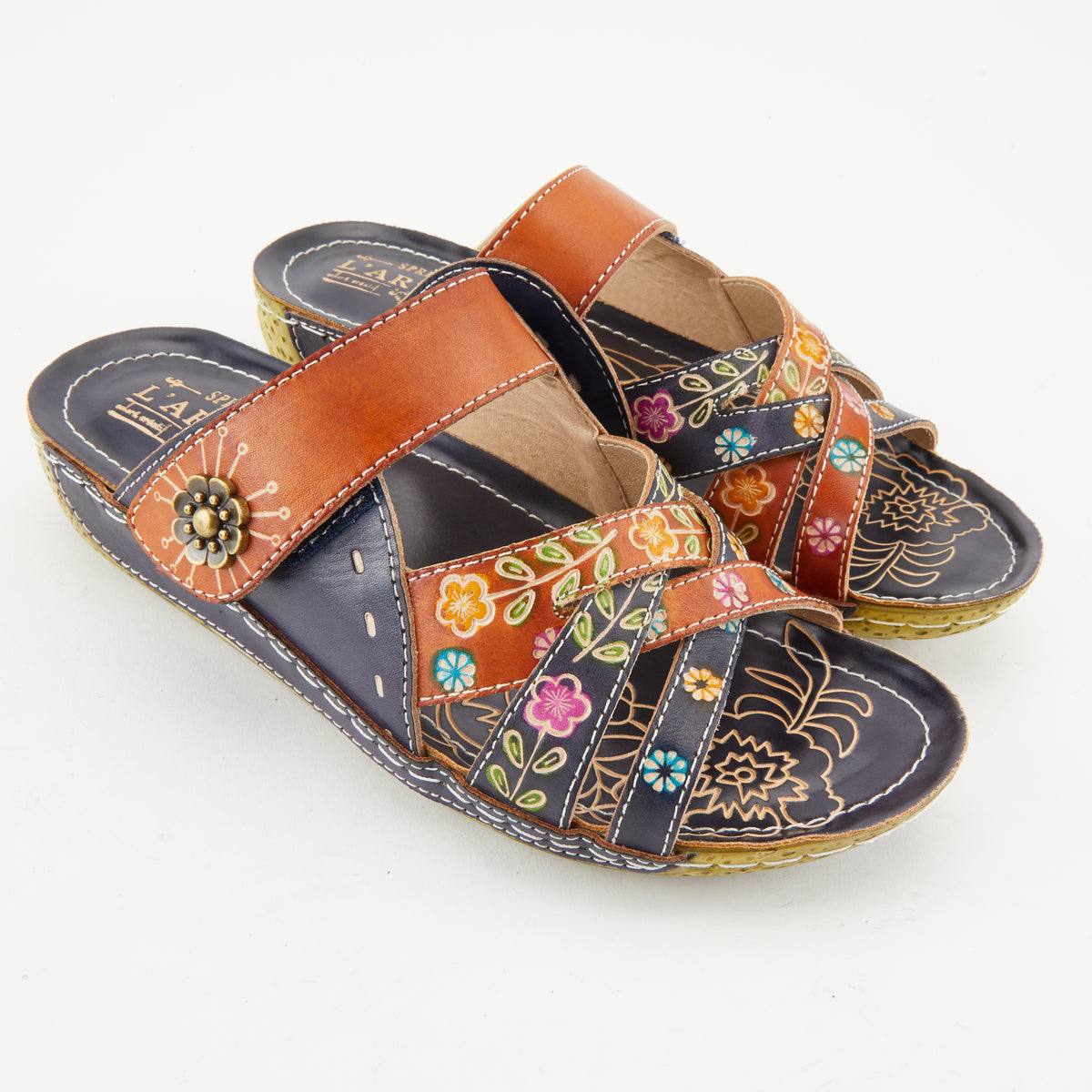 L'artiste Leigh Slide Sandal | Colorful Slide Heel | Spring Step Shoes