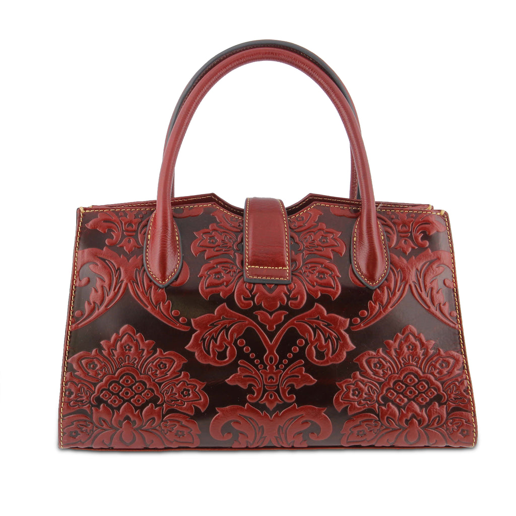 Ostrich skin handbag in Camel color – Lotus Gallery