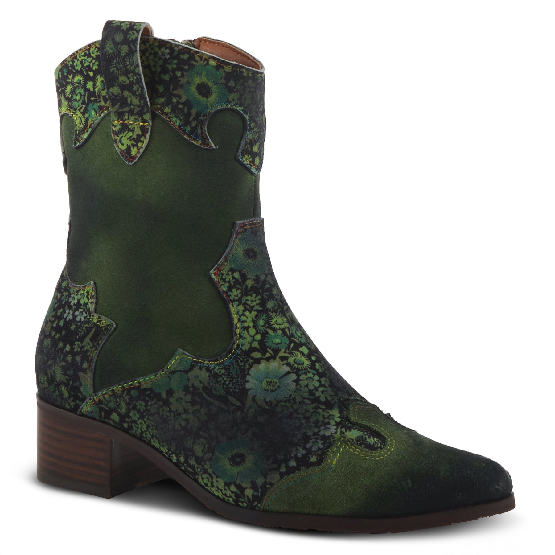 L'artiste Ladyluck Western Booties - Stacked Block Heel.– Spring Step Shoes