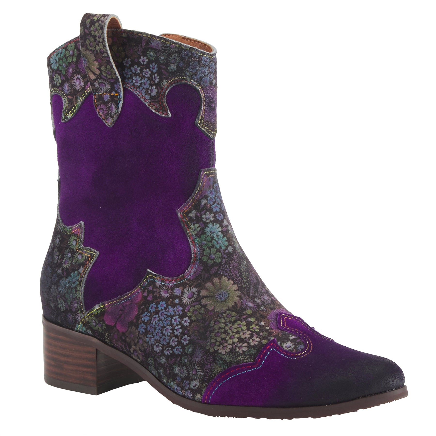 L'artiste Ladyluck Western Booties - Stacked Block Heel.– Spring Step Shoes
