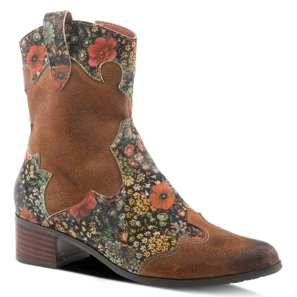 L'artiste Ladyluck Western Booties - Stacked Block Heel.– Spring Step Shoes